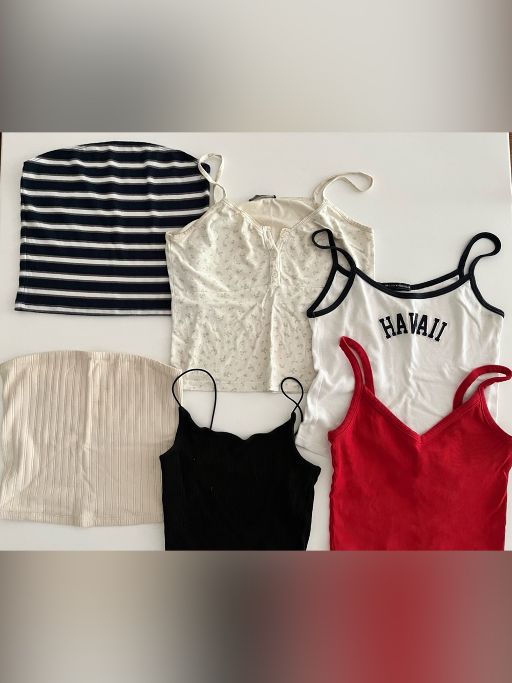 Mixed Tank Top Tube Top Bundle - Black, Red, Navy, White, Cream